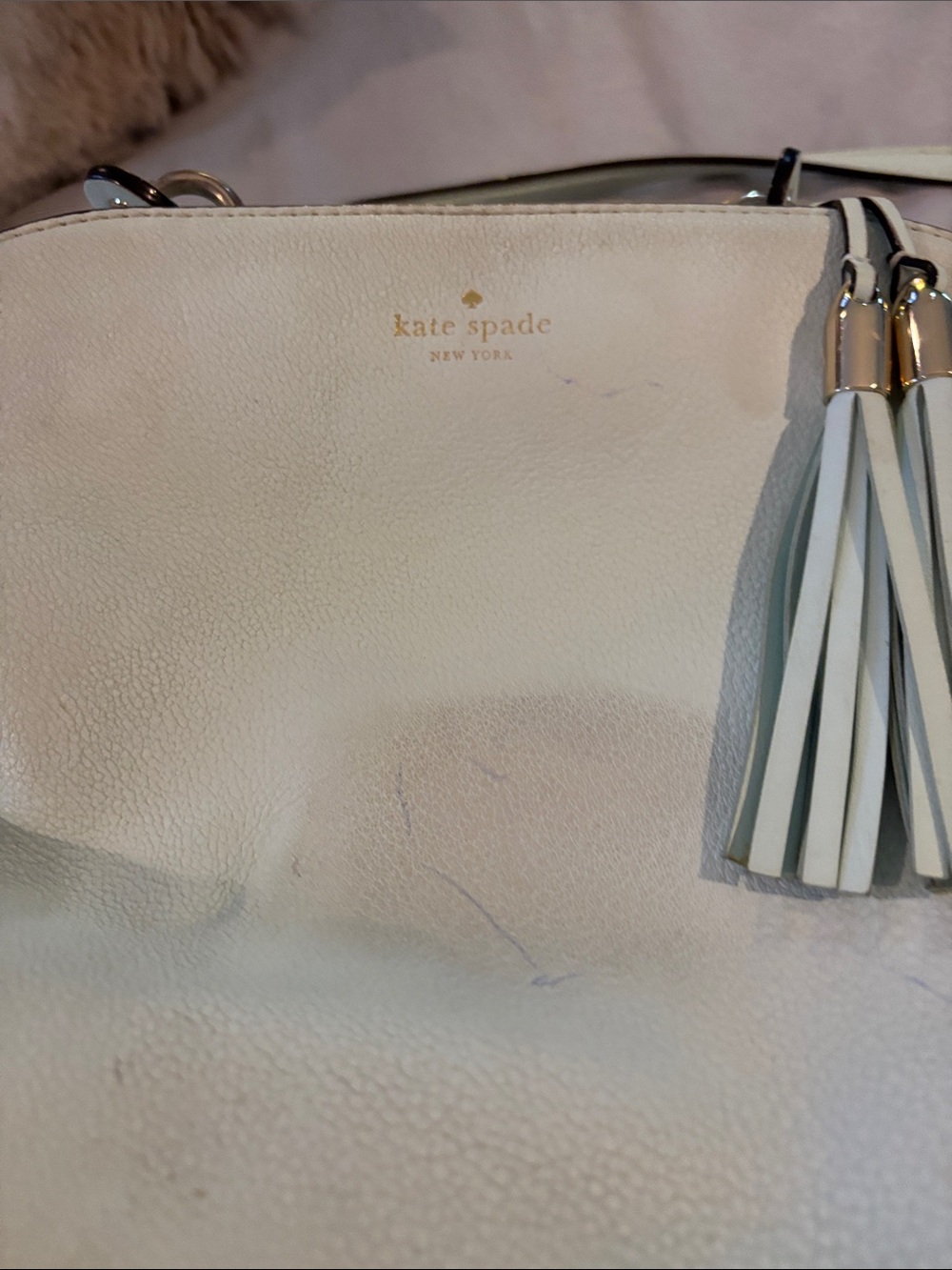 kate spade light, blue, leather satchel and wallet set with tassel - Picture 2 of 3